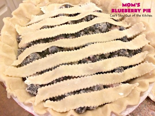 Mom's Blueberry Pie | Can't Stay Out of the Kitchen | one of my favorite #desserts growing up. This old-fashioned recipe is a great way to enjoy #blueberries! #pie #blueberrypie