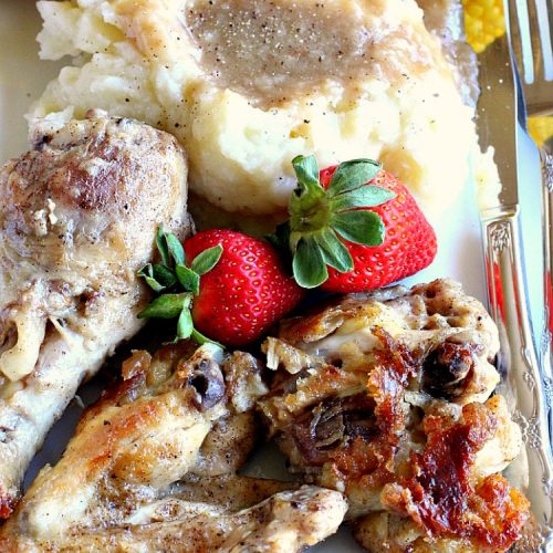 Mom's Fried Chicken and Gravy | Can't Stay Out of the Kitchen | my Mom's mouthwatering recipe for #FriedChicken. Great served with mashed potatoes since this makes a homemade #gravy. Family favorite!