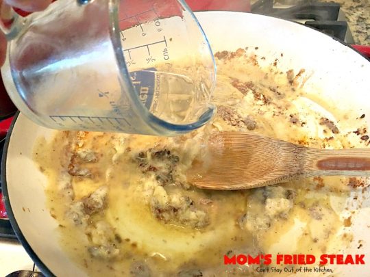 Mom's Fried Steak | Can't Stay Out of the Kitchen | My Mom's Fried #Steak is amazing comfort food. We love this tasty recipe. #beef #glutenfree #countryfriedsteak