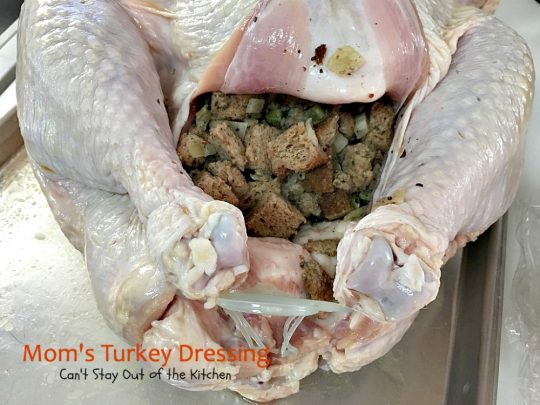 Mom's Turkey Dressing | Can't Stay Out of the Kitchen | My Mom's terrific #turkey #dressing recipe. Excellent #holiday side dish that's really very simple. #stuffing