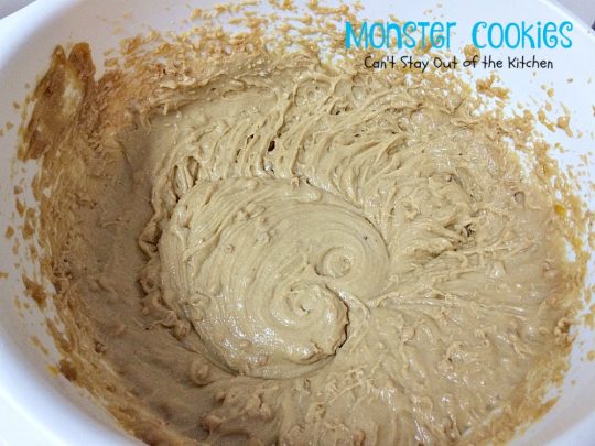 Monster Cookies| Can't Stay Out of the Kitchen | these scrumptious #cookies are filled with #M&Ms #peanuts #oatmeal #butterscotchchips and #peanutbutter. They are spectacular to say the least. #dessert