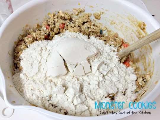Monster Cookies| Can't Stay Out of the Kitchen | these scrumptious #cookies are filled with #M&Ms #peanuts #oatmeal #butterscotchchips and #peanutbutter. They are spectacular to say the least. #dessert