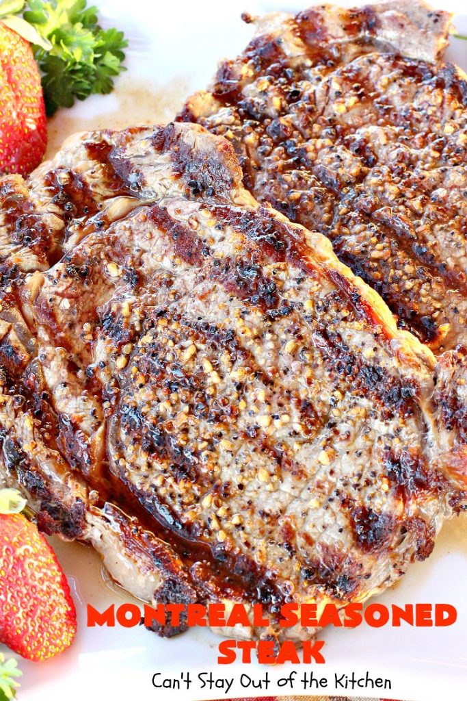 Montreal Seasoned Steak | Can't Stay Out of the Kitchen | the easiest way to prepare #steak! This one uses only 2 ingredients. It's great for #holidays like #MothersDay or #FathersDay or summer holiday fun when you're grilling out. #beef #glutenfree