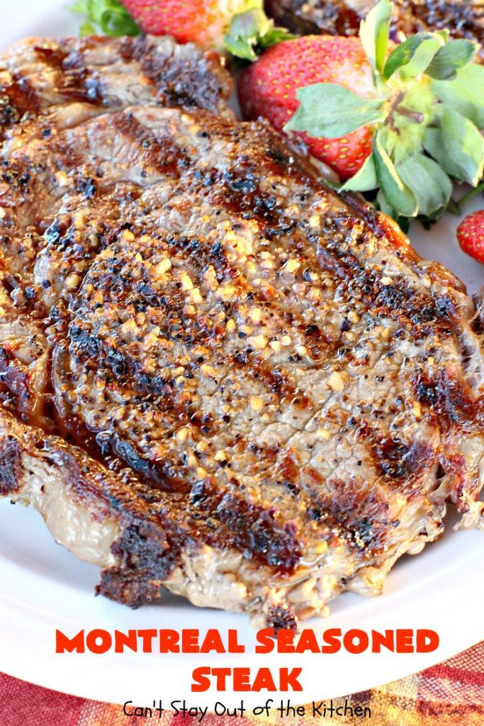 Montreal Seasoned Steak | Can't Stay Out of the Kitchen | the easiest way to prepare #steak! This one uses only 2 ingredients. It's great for #holidays like #MothersDay or #FathersDay or summer holiday fun when you're grilling out. #beef #glutenfree