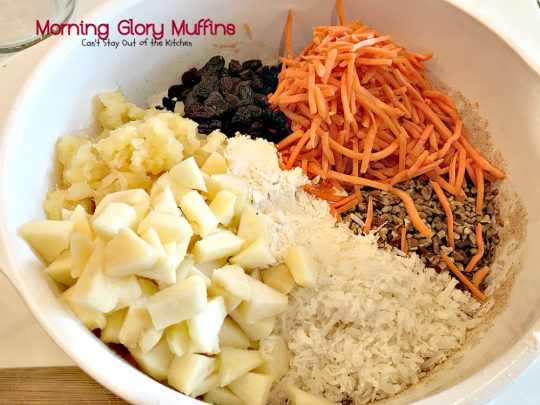 Morning Glory Muffins | Can't Stay Out of the Kitchen | these taste like eating #CarrotCake but in #muffin form! Include #apples #pineapple & #raisins. Great for a #holiday #breakfast