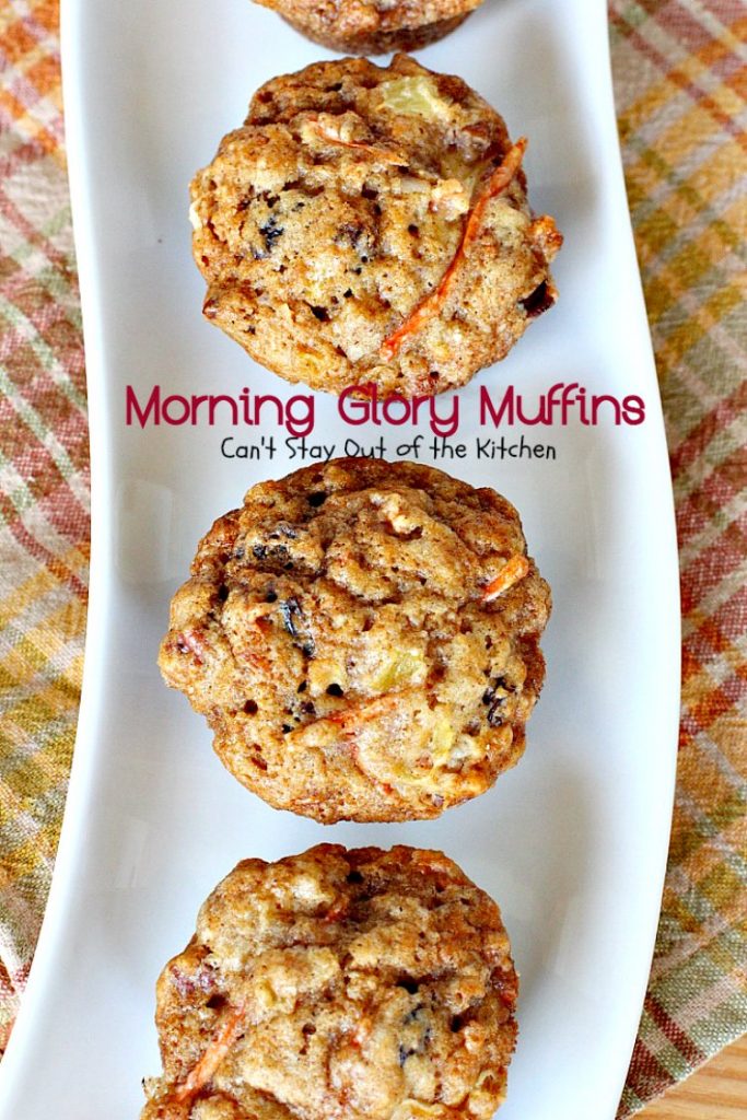 Morning Glory Muffins | Can't Stay Out of the Kitchen | these taste like eating #CarrotCake but in #muffin form! Include #apples #pineapple & #raisins. Great for a #holiday #breakfast
