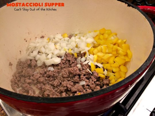 Mostaccioli Supper | Can't Stay Out of the Kitchen | this amazing #pasta entree has 3 layers of #noodles, #MarinaraSauce & #cheese! It's kid-friendly & terrific for weeknight suppers. #Mostaccioli #GlutenFree #GlutenFreePasta