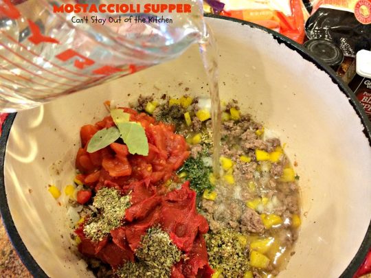 Mostaccioli Supper | Can't Stay Out of the Kitchen | this amazing #pasta entree has 3 layers of #noodles, #MarinaraSauce & #cheese! It's kid-friendly & terrific for weeknight suppers. #Mostaccioli #GlutenFree #GlutenFreePasta