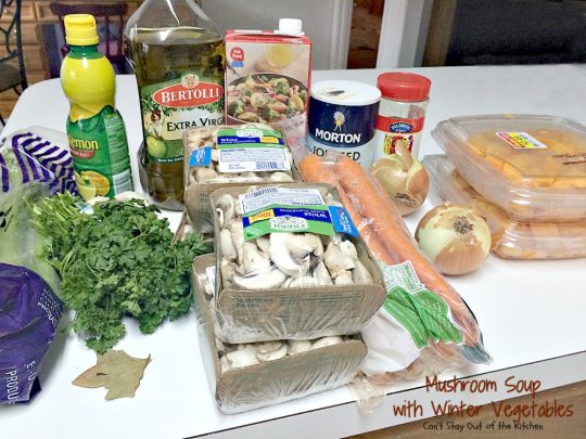 Mushroom Soup with Winter Vegetables | Can't Stay Out of the Kitchen | this incredibly tasty #soup is healthy, low calorie, #glutenfree and #vegan. Great fare after the calorie explosion from #Thanksgiving! #butternutsquash #mushrooms