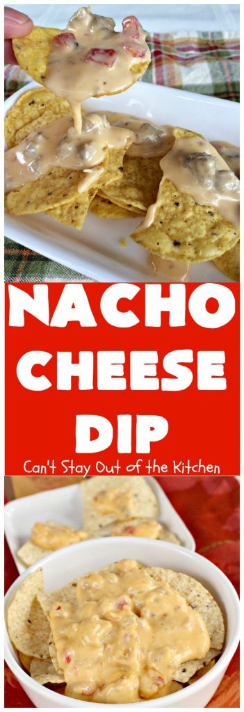 Nacho Cheese Dip | Can't Stay Out of the Kitchen | fantastic 4-ingredient #TexMex #appetizer that's fabulous for #tailgating, #NewYearsEve or #SuperBowl parties. #sausage #Velveeta