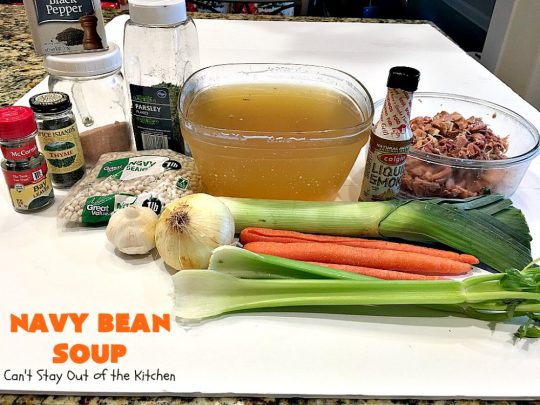 Navy Bean Soup | Can't Stay Out of the Kitchen | this easy #crockpot recipe is a terrific way to use up leftover #ham from the #holidays. Navy Bean #Soup is scrumptious comfort food that's totally filling & satisfying. #navybeans #glutenfree