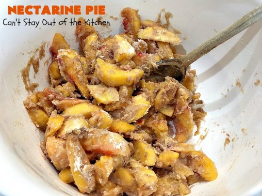 Nectarine Pie | Can't Stay Out of the Kitchen | this is absolutely the best #FruitPie ever! I never realized #nectarines tasted so great in #dessert. Better than #PeachPie! Love this #recipe. #southern #NectarinePie #cinnamon #NectarineDessert #Canbassador #WashingtonStateFruitCommission #WashingtonStoneFruitGrowers