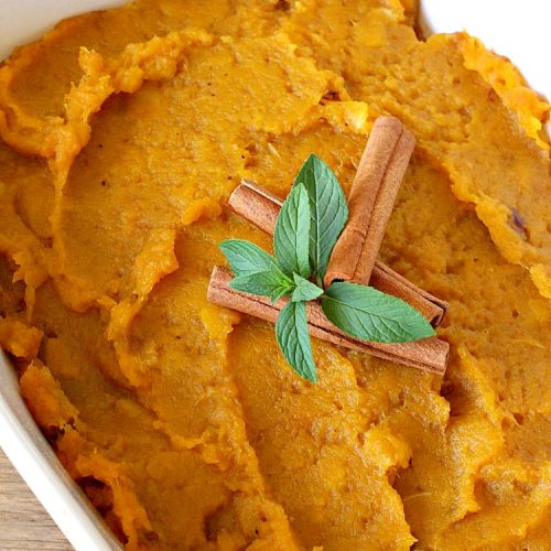 New England Butternut Squash | Can't Stay Out of the Kitchen | this delightful 5-ingredient #recipe is perfect for company, #holiday or family dinners. It's seasoned with #cinnamon & #MapleSyrup & so delicious. #veggie #GlutenFree #NewEngland #NewEnglandButternutSquash #squash #ButternutSquash