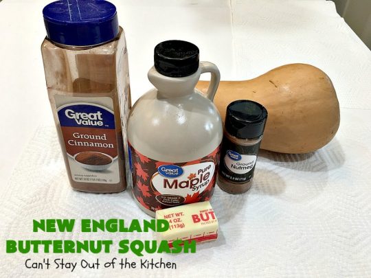 New England Butternut Squash | Can't Stay Out of the Kitchen | this delightful 5-ingredient #recipe is perfect for company, #holiday or family dinners. It's seasoned with #cinnamon & #MapleSyrup & so delicious. #veggie #GlutenFree #NewEngland #NewEnglandButternutSquash #squash #ButternutSquash