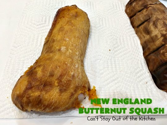 New England Butternut Squash | Can't Stay Out of the Kitchen | this delightful 5-ingredient #recipe is perfect for company, #holiday or family dinners. It's seasoned with #cinnamon & #MapleSyrup & so delicious. #veggie #GlutenFree #NewEngland #NewEnglandButternutSquash #squash #ButternutSquash