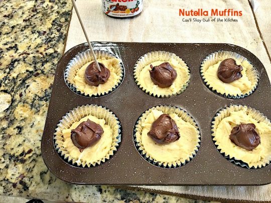 Nutella Muffins | Can't Stay Out of the Kitchen | you'll be drooling after one bite of these spectacular #nutella #muffins! Great for #breakfast or #dessert!
