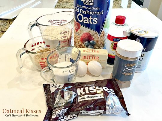 Oatmeal Kisses | Can't Stay Out of the Kitchen | These delightful #oatmeal #cookies have a hint of #cinnamon and a #Hershey'skiss pressed in the center of each one. #dessert #chocolate