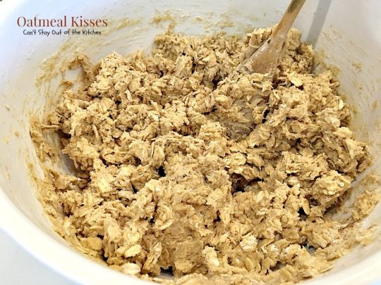Oatmeal Kisses | Can't Stay Out of the Kitchen | These delightful #oatmeal #cookies have a hint of #cinnamon and a #Hershey'skiss pressed in the center of each one. #dessert #chocolate