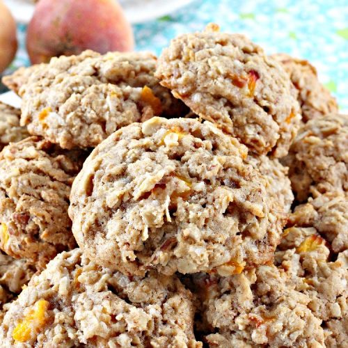 Oatmeal Peach Cookies | Can't Stay Out of the Kitchen | these spectacular #cookies contain #oatmeal, fresh #peaches, #coconut & #pecans. They are absolutely mouthwatering & a terrific #recipe to make during #PeachSeason. #tailgating #dessert #PeachDessert #OatmealCookie #OatmealPeachCookies #LaborDay #LaborDayDessert