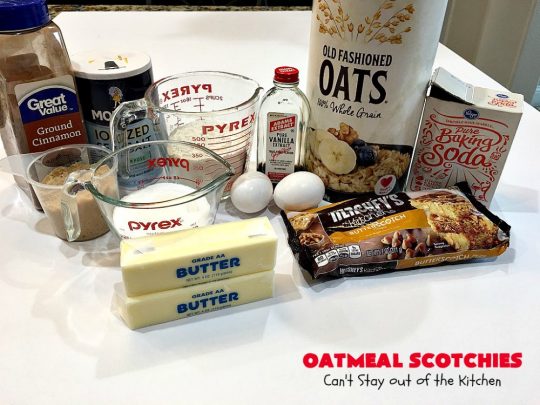 Oatmeal Scotchies | Can't Stay Out of the Kitchen | this vintage #recipe is still the best comfort food if you enjoy #OatmealCookies. These include #ButterscotchChips & #cinnamon. Delightful for #tailgating parties, school lunches, potlucks & backyard BBQs. #Oatmeal #cookies #dessert #OatmealScotchies #ButterscotchDessert