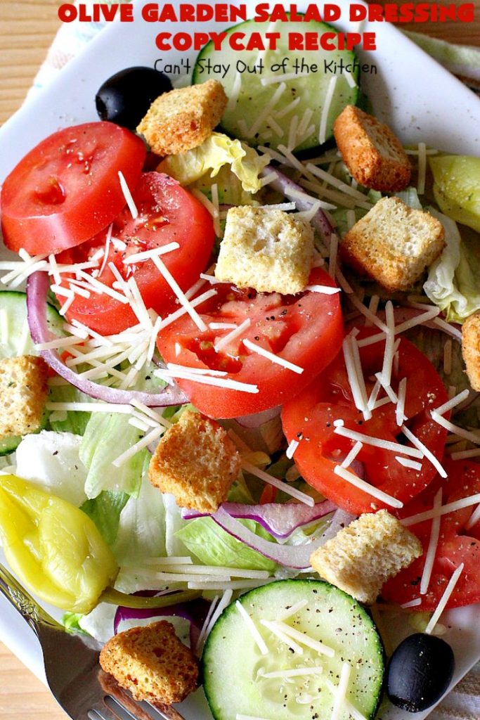 Olive Garden Salad Dressing Copycat Recipe | Can't Stay Out of the Kitchen | this is the BEST #OliveGarden #CopycatRecipe for #SaladDressing I've ever eaten. Absolutely delicious & can be mixed up in about 5 minutes! Wonderful for family, company or #holiday dinners. #salad #OliveGardenSaladDressing #OliveGardenSaladDressingCopycatRecipe