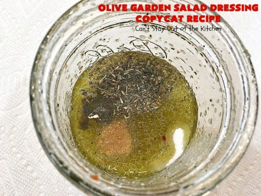 Olive Garden Salad Dressing Copycat Recipe | Can't Stay Out of the Kitchen | this is the BEST #OliveGarden #CopycatRecipe for #SaladDressing I've ever eaten. Absolutely delicious & can be mixed up in about 5 minutes! Wonderful for family, company or #holiday dinners. #salad #OliveGardenSaladDressing #OliveGardenSaladDressingCopycatRecipe