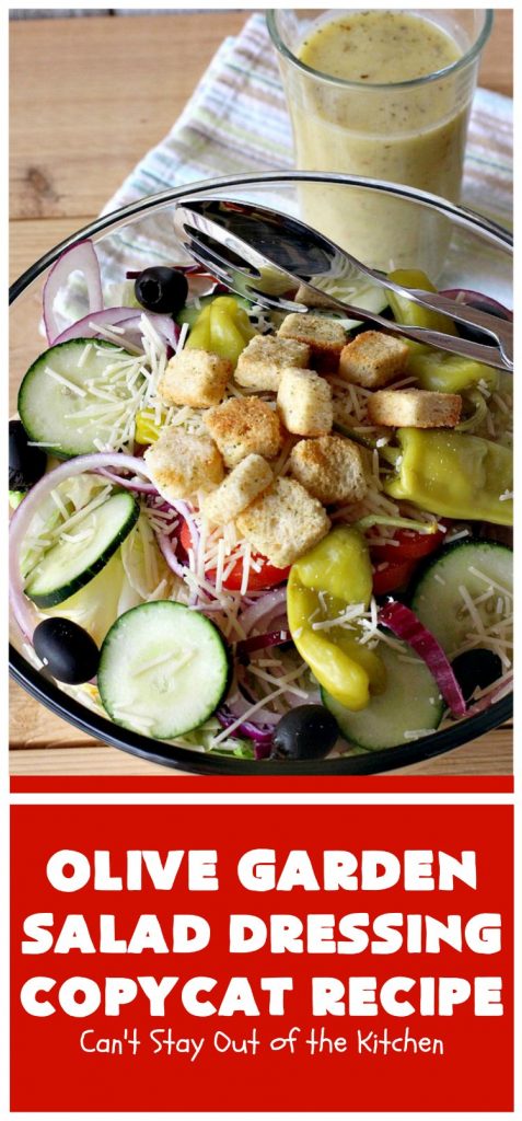 Olive Garden Salad Dressing Copycat Recipe | Can't Stay Out of the Kitchen | this is the BEST #OliveGarden #CopycatRecipe for #SaladDressing I've ever eaten. Absolutely delicious & can be mixed up in about 5 minutes! Wonderful for family, company or #holiday dinners. #salad #OliveGardenSaladDressing #OliveGardenSaladDressingCopycatRecipe