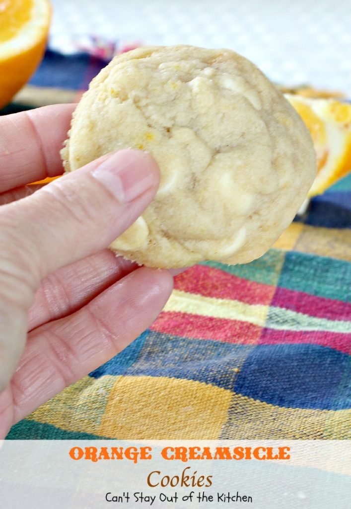 Orange Creamsicle Cookies | Can't Stay Out of the Kitchen | these lovely #cookies are filled with #orange zest and #whitechocolatechips. #dessert #chocolate
