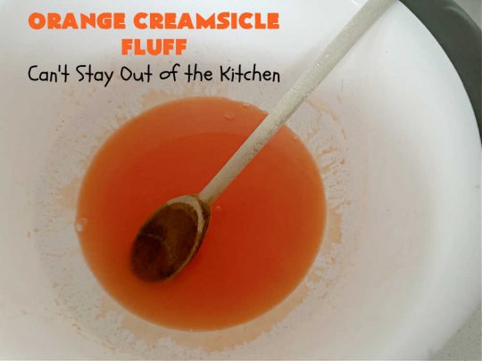 Orange Creamsicle Fluff | Can't Stay Out of the Kitchen | this fluffy #FruitSalad is outrageously good! It's smooth & creamy & tastes like eating #OrangeCreamsicle. #OrangeExtract makes it just pop in flavor. Terrific for company or #holiday dinners like #Easter, #MothersDay or #FathersDay. #pecans #marshmallows #MandarinOranges #MaraschinoCherries #OrangeCreamsicleFluff