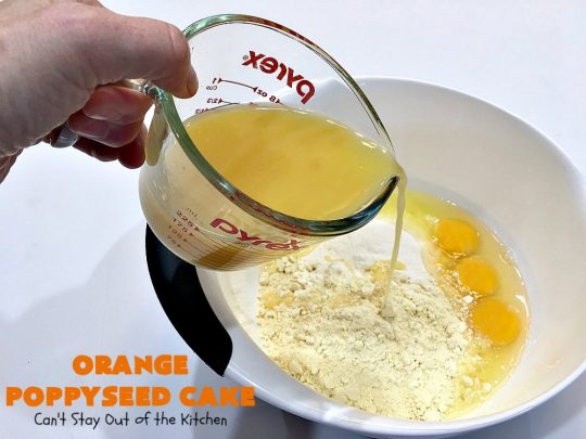 Orange Poppyseed Cake | Can't Stay Out of the Kitchen | this fantastic #cake is so easy & delicious. We serve it for dinner or as a #breakfast #coffeecake. Terrific for company or #holidays like #MothersDay or #FathersDay. #dessert #OrangePoppySeedCake #OrangeCake #OrangeDessert #HolidayDessert #MothersDayDessert #FathersDayDessert