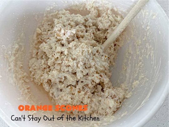 Orange Scones | Can't Stay Out of the Kitchen | these luscious #OrangeScones contain #OrangeJuice & #CandiedOrangePeel in the #scone & more #OJ & #OrangeZest in the icing. They're terrific for #holiday #breakfast or #brunch menus, including #Thanksgiving, #Christmas or #NewYearsDay or any day in between! Softer & sweeter than traditional scones, your family & friends will swoon over these. #orange #HolidayBreakfast #ParadiseFruit