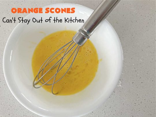 Orange Scones | Can't Stay Out of the Kitchen | these luscious #OrangeScones contain #OrangeJuice & #CandiedOrangePeel in the #scone & more #OJ & #OrangeZest in the icing. They're terrific for #holiday #breakfast or #brunch menus, including #Thanksgiving, #Christmas or #NewYearsDay or any day in between! Softer & sweeter than traditional scones, your family & friends will swoon over these. #orange #HolidayBreakfast #ParadiseFruit