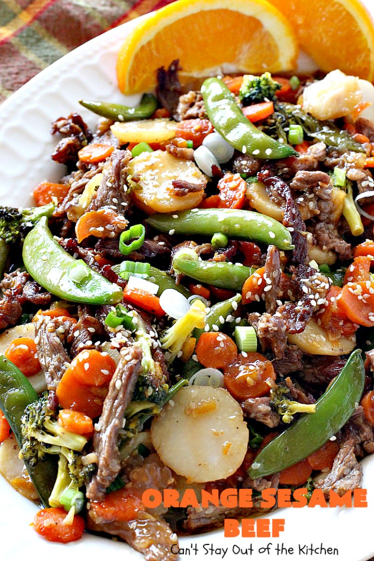 Orange Sesame Beef | Can't Stay Out of the Kitchen | this mouthwatering #Asian #beef entree is made with an amazing #orangemarmalade sauce that's wonderful. It's a quick & easy 30-minute meal making it perfect for weeknights or #holiday or company dinners like #Easter, #MothersDay or #FathersDay. #rice #glutenfree #broccoli