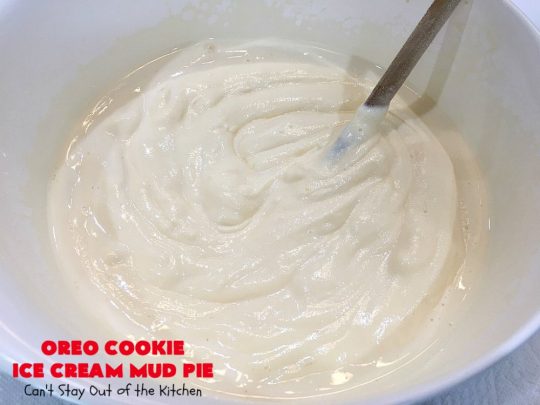 Oreo Cookie Ice Cream Mud Pie | Can't Stay Out of the Kitchen | this amazing #dessert is made with #OreoCookies, vanilla #IceCream & has a #ChocolateSauce over top. It's sensational for any special occasion or company dessert. #OreoDessert #ChocolateDessert #IceCreamDessert #OreoCookieIceCreamMudPie