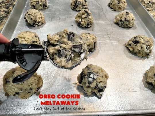 Oreo Cookie Meltaways | Can't Stay Out of the Kitchen | these over-the-top #cookies simply dissolve in your mouth! They're rich, decadent, chocolaty and so enjoyable! If you like #Oreos, you'll love them in this #dessert. #chocolate #OreoDessert #ChocolateDessert #ChristmasCookieExchange #tailgating