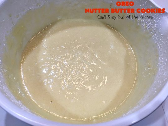 Oreo Nutter Butter Cookies | Can't Stay Out of the Kitchen | these outrageous #cookies have #Oreos & #NutterButterBites. They're perfect for any kid's party, potluck or #tailgating party. #chocolate #dessert #peanutbutter #ChocolateDessert #OreoDessert #PeanutButterDessert #NutterButterBitesDessert #Holiday #HolidayDessert