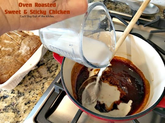 Oven Roasted Sweet and Sticky Chicken | Can't Stay Out of the Kitchen | amazing one-dish #chicken entree with potatoes & carrots. This one has a delightful sweet and sticky sauce. #glutenfree