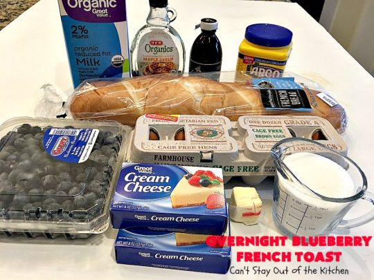 Overnight Blueberry French Toast | Can't Stay Out of the Kitchen | this amazing #FrenchToast is the most awesome decadent #breakfast #casserole you'll ever eat. It's loaded with #blueberries & cream cheese & served with homemade #blueberry sauce. Perfect for #MothersDay, #FathersDay or other #holiday breakfasts.
