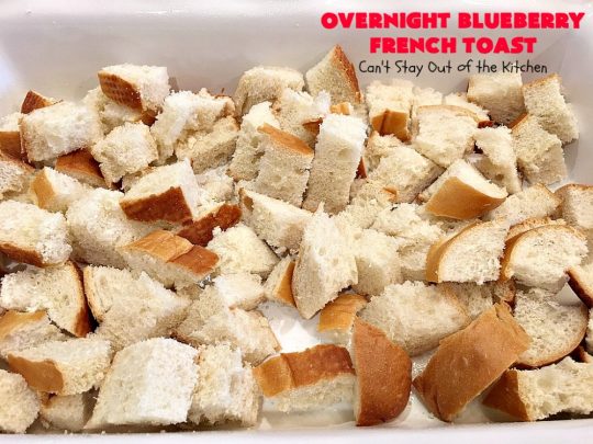 Overnight Blueberry French Toast | Can't Stay Out of the Kitchen | this amazing #FrenchToast is the most awesome decadent #breakfast #casserole you'll ever eat. It's loaded with #blueberries & cream cheese & served with homemade #blueberry sauce. Perfect for #MothersDay, #FathersDay or other #holiday breakfasts.