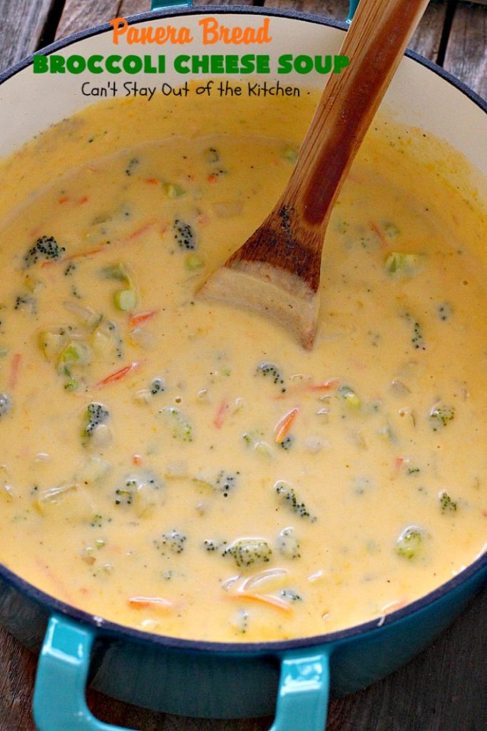 Panera Bread Broccoli Cheese Soup | Can't Stay Out of the Kitchen | this #copycat recipe is spectacular. This is the best #broccoli #cheese #soup I've ever tasted. So easy, too--only takes about 30 minutes! #panerabread #glutenfree