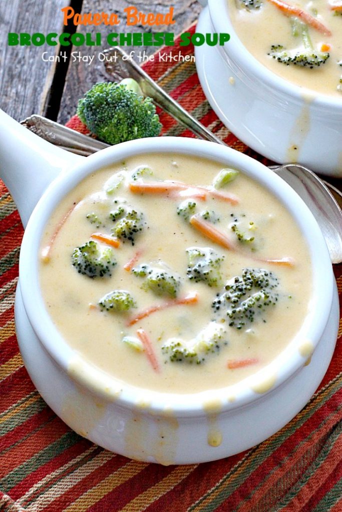 Panera Bread Broccoli Cheese Soup | Can't Stay Out of the Kitchen | this #copycat recipe is spectacular. This is the best #broccoli #cheese #soup I've ever tasted. So easy, too--only takes about 30 minutes! #panerabread #glutenfree