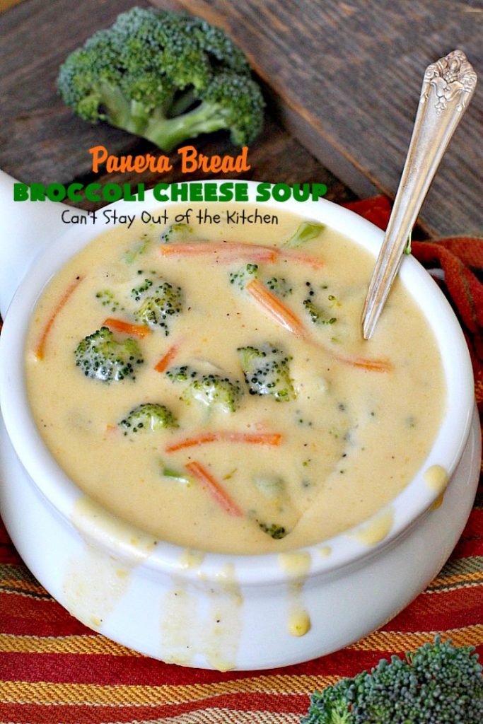 Panera Bread Broccoli Cheese Soup | Can't Stay Out of the Kitchen | this #copycat recipe is spectacular. This is the best #broccoli #cheese #soup I've ever tasted. So easy, too--only takes about 30 minutes! #panerabread #glutenfree