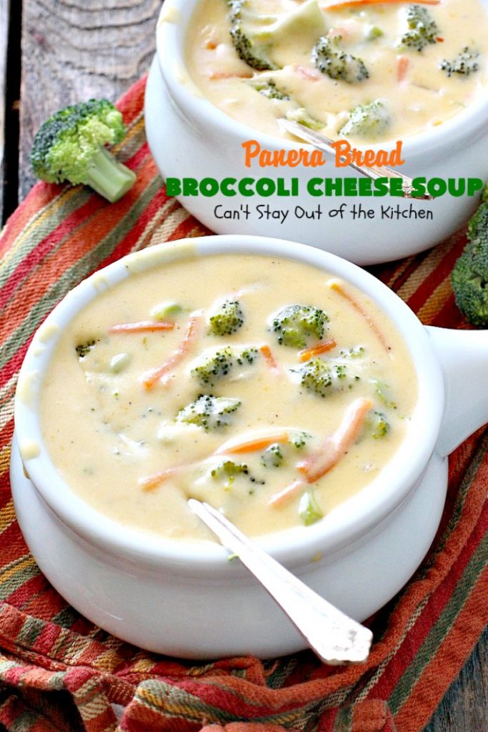 Panera Bread Broccoli Cheese Soup | Can't Stay Out of the Kitchen | this #copycat recipe is spectacular. This is the best #broccoli #cheese #soup I've ever tasted. So easy, too--only takes about 30 minutes! #panerabread #glutenfree