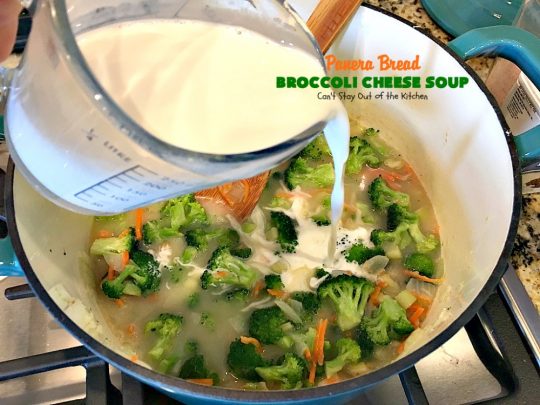 Panera Bread Broccoli Cheese Soup | Can't Stay Out of the Kitchen | this #copycat recipe is spectacular. This is the best #broccoli #cheese #soup I've ever tasted. So easy, too--only takes about 30 minutes! #panerabread #glutenfree
