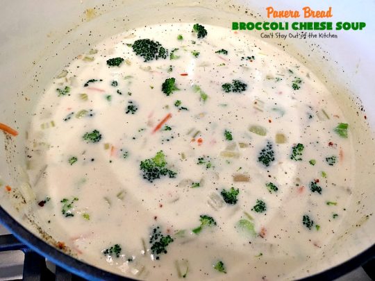 Panera Bread Broccoli Cheese Soup | Can't Stay Out of the Kitchen | this #copycat recipe is spectacular. This is the best #broccoli #cheese #soup I've ever tasted. So easy, too--only takes about 30 minutes! #panerabread #glutenfree