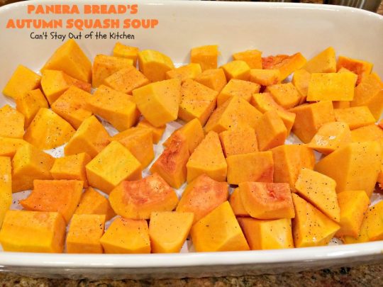 Panera Bread's Autumn Squash Soup | Can't Stay Out of the Kitchen | This awesome #soup is a terrific #copycat #recipe of #PaneraBread's version. This #glutenfree version can easily be made #vegan. #pumpkin #butternutsquash
