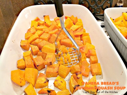 Panera Bread's Autumn Squash Soup | Can't Stay Out of the Kitchen | This awesome #soup is a terrific #copycat #recipe of #PaneraBread's version. This #glutenfree version can easily be made #vegan. #pumpkin #butternutsquash