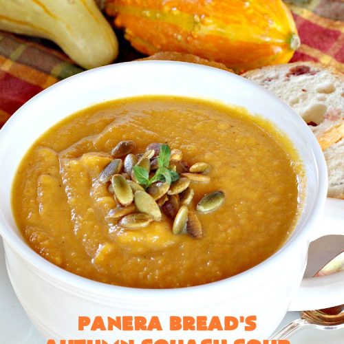 Panera Bread's Autumn Squash Soup | Can't Stay Out of the Kitchen | This awesome #soup is a terrific #copycat #recipe of #PaneraBread's version. This #glutenfree version can easily be made #vegan. #pumpkin #butternutsquash