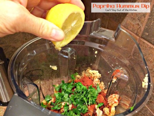 Paprika Hummus Dip | Can't Stay Out of the Kitchen | this healthy, low-calorie #appetizer is a great #tailgating snack. #glutenfree #vegan