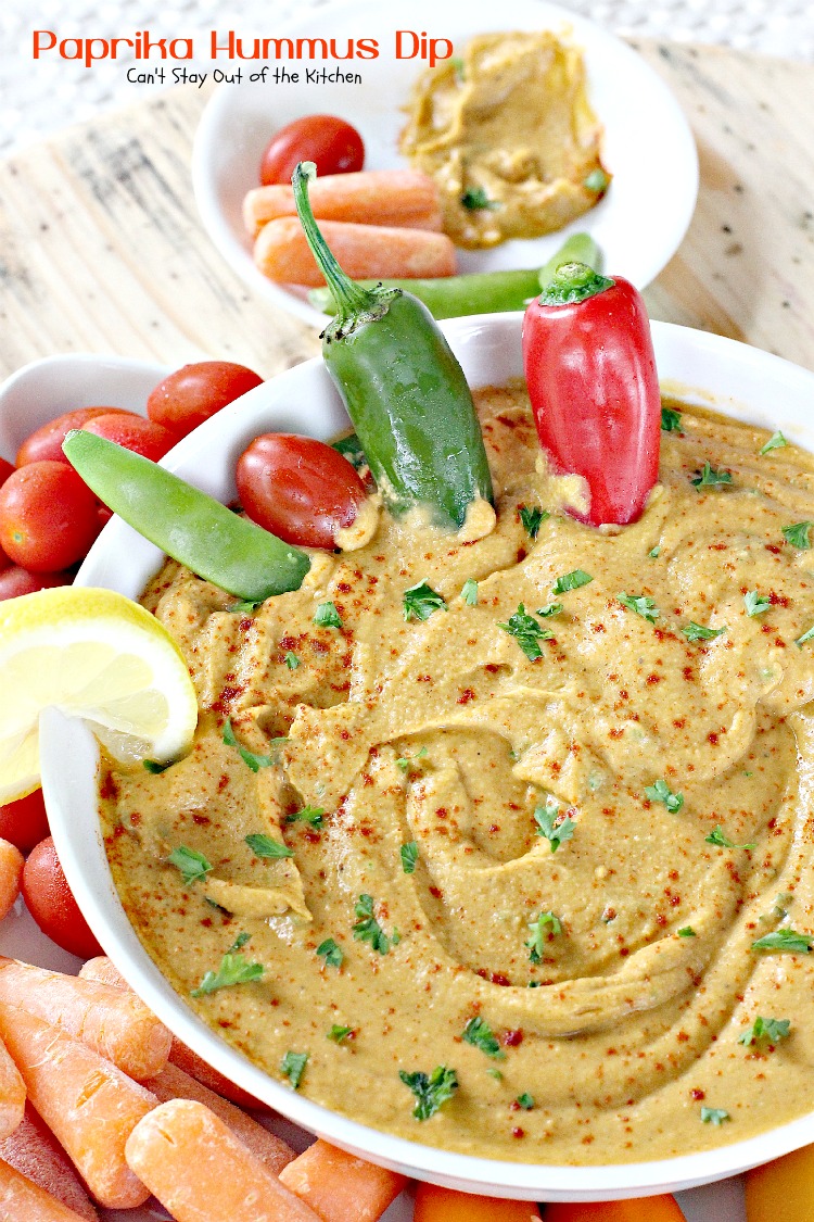 Paprika Hummus Dip | Can't Stay Out of the Kitchen